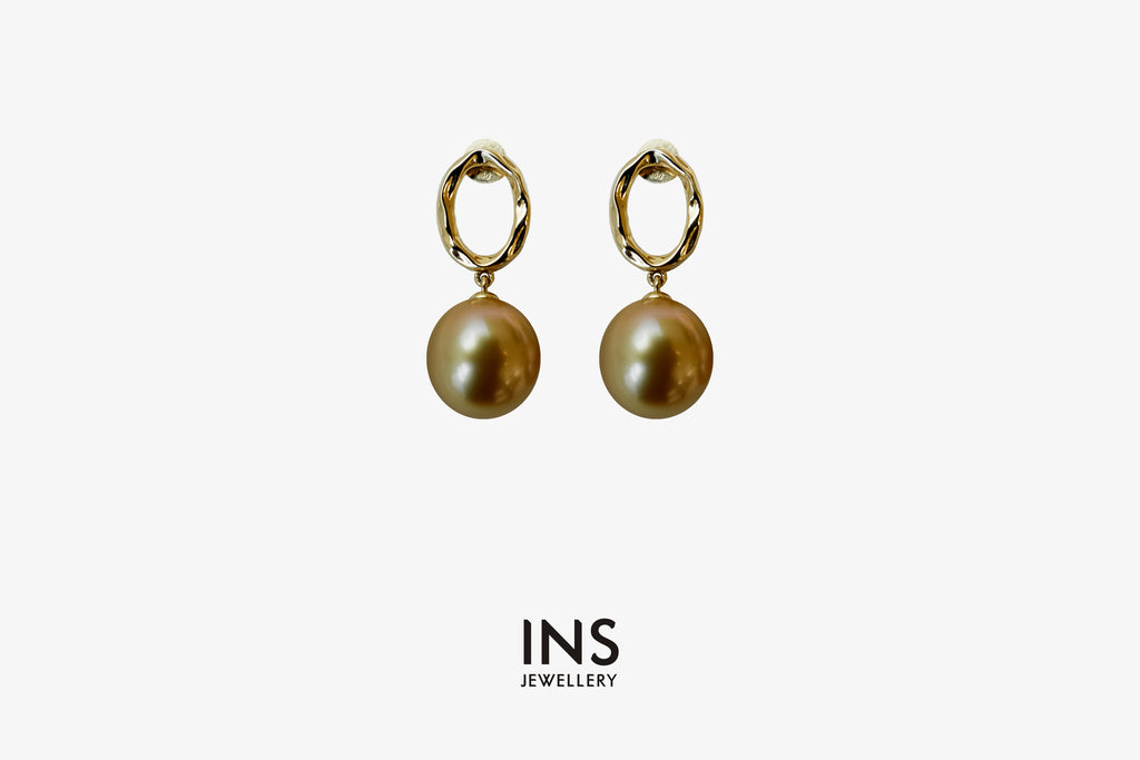 Golden Pearl Earrings