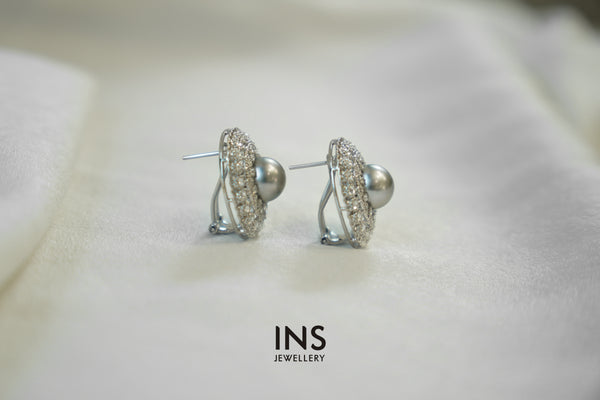 Tahitian Pearl Earrings “Ocean Blue”