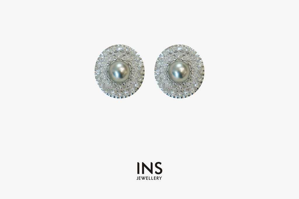Tahitian Pearl Earrings “Ocean Blue”