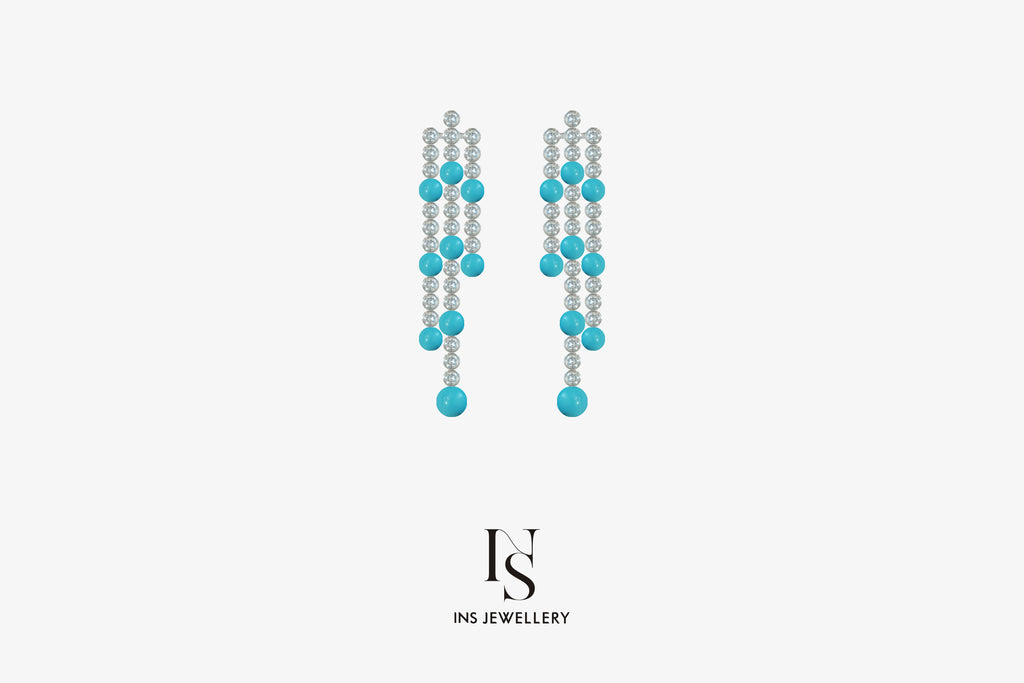 Turquoise Tassels Earrings