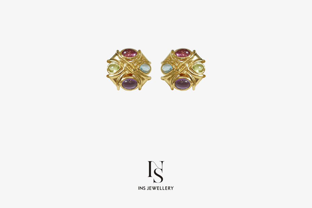 Sapphire 18K Gold Ear Studs