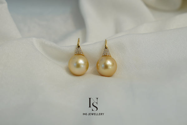 Golden Pearl Earrings “Chakin”