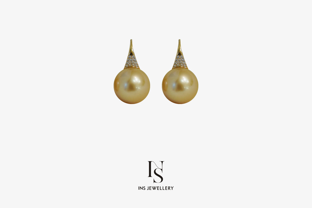 Golden Pearl Earrings “Chakin”