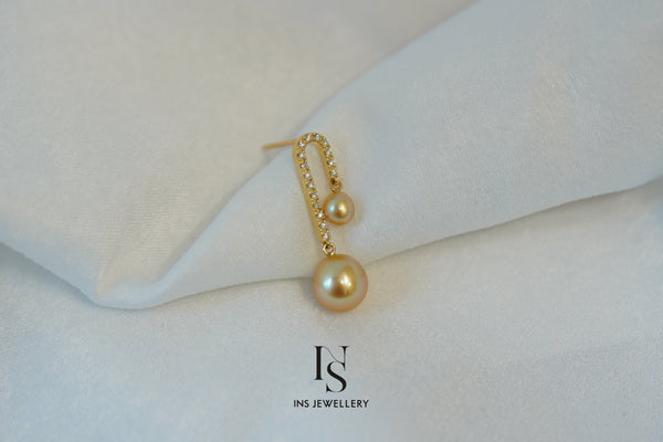 Golden Pearl Earrings