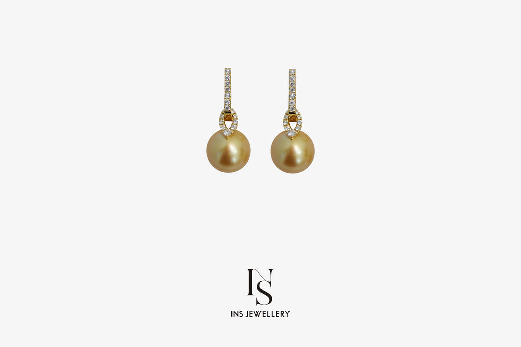 Versatile Golden Pearl Earrings