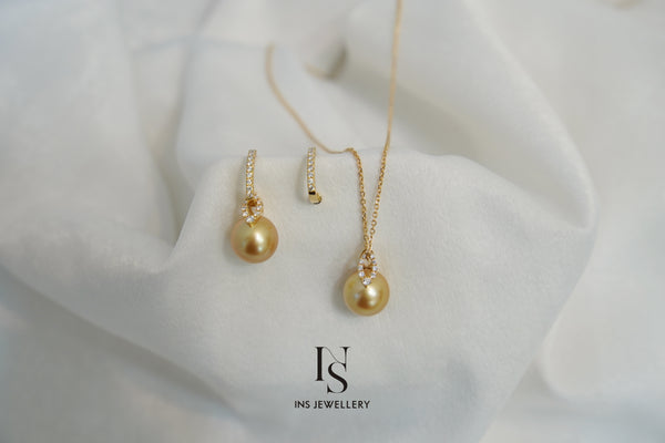 Versatile Golden Pearl Earrings