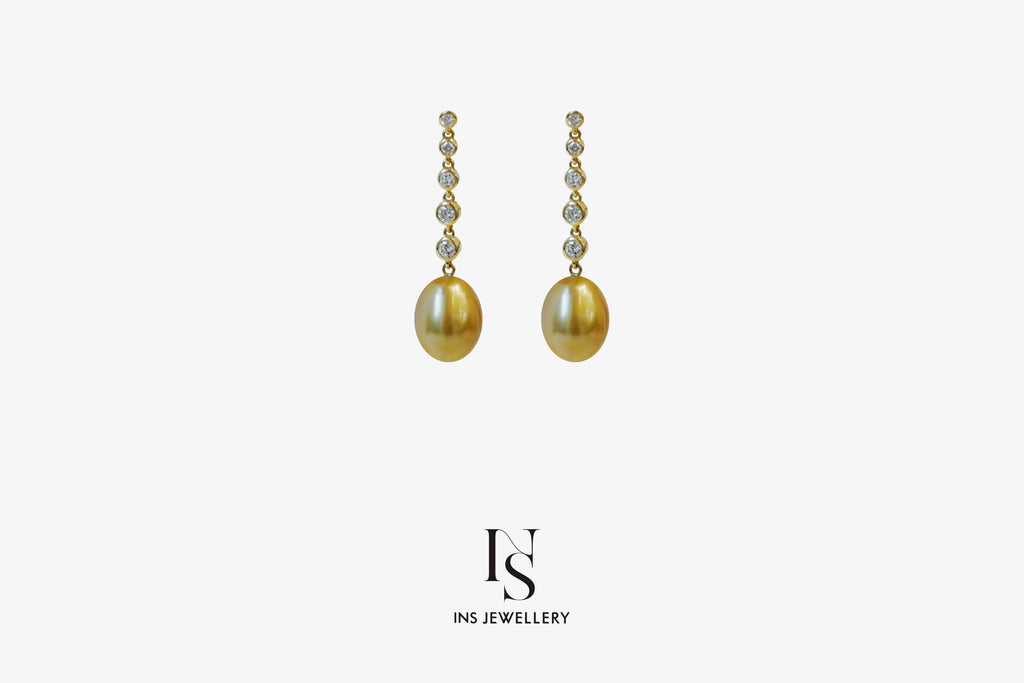 Golden Pearl Earrings