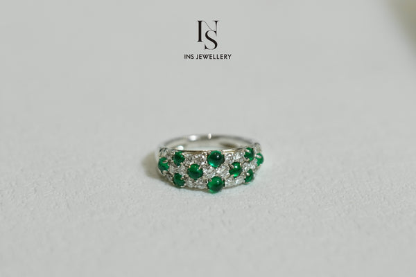 Emerald Wide Band Ring