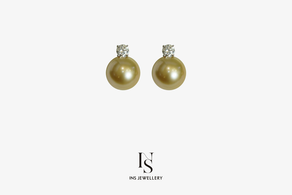 Golden Pearl Earrings "Chakin"