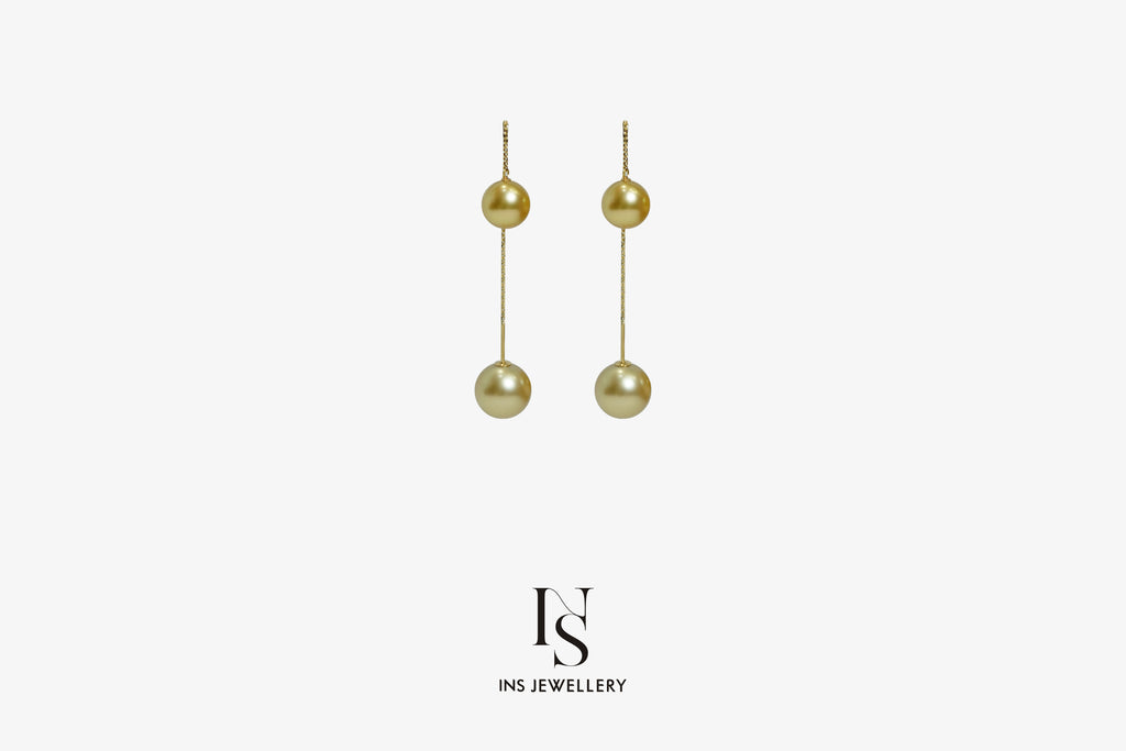 Golden Pearl Tassel Earrings