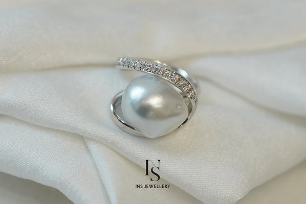 South Sea Baroque Pearl Ring