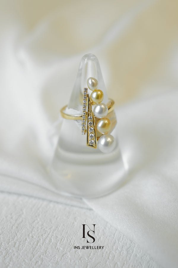 South Sea Keshi Pearl Ring