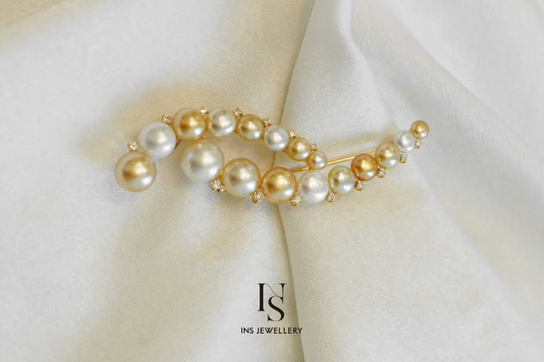 South Sea Keshi Pearl Brooch