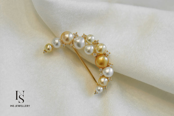 South Sea Keshi Pearl Brooch