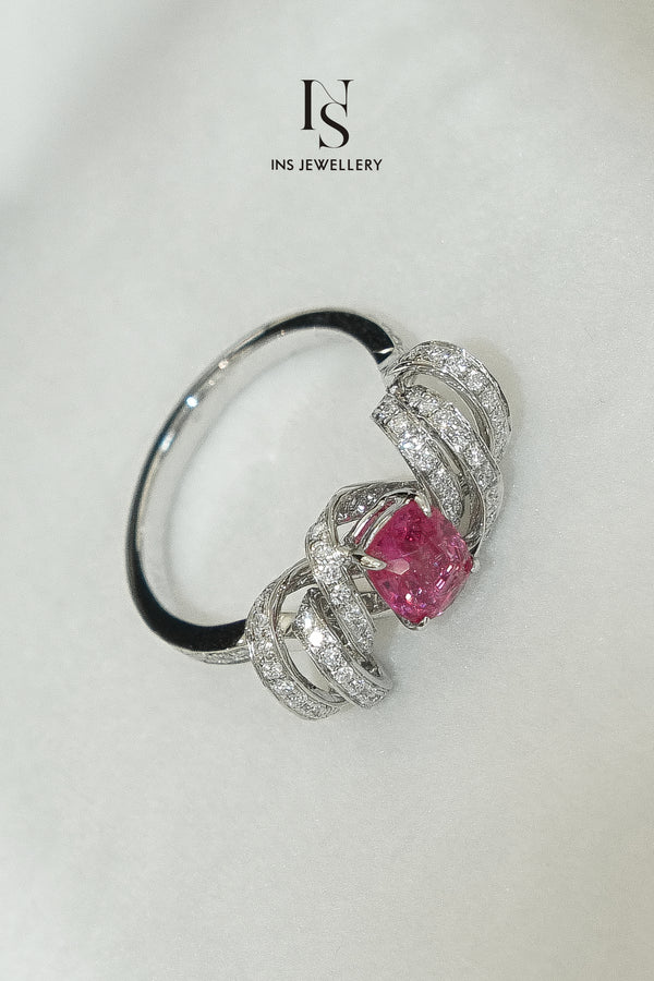 Hot Pink Spinel Ring