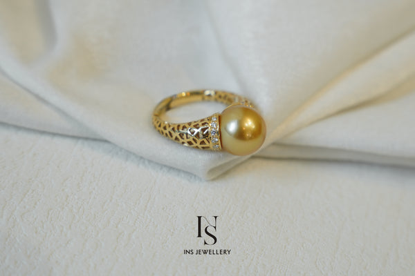 Golden Pearl Ring