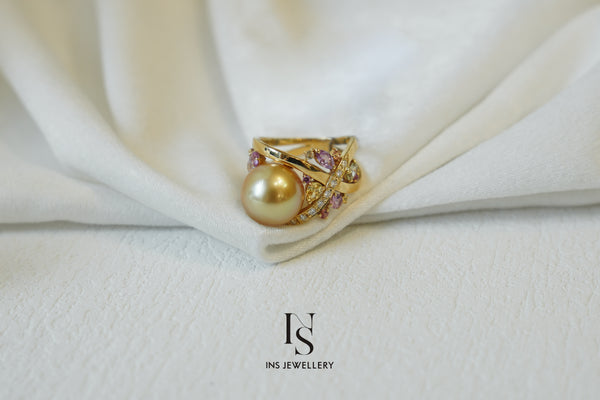 Golden Pearl Ring