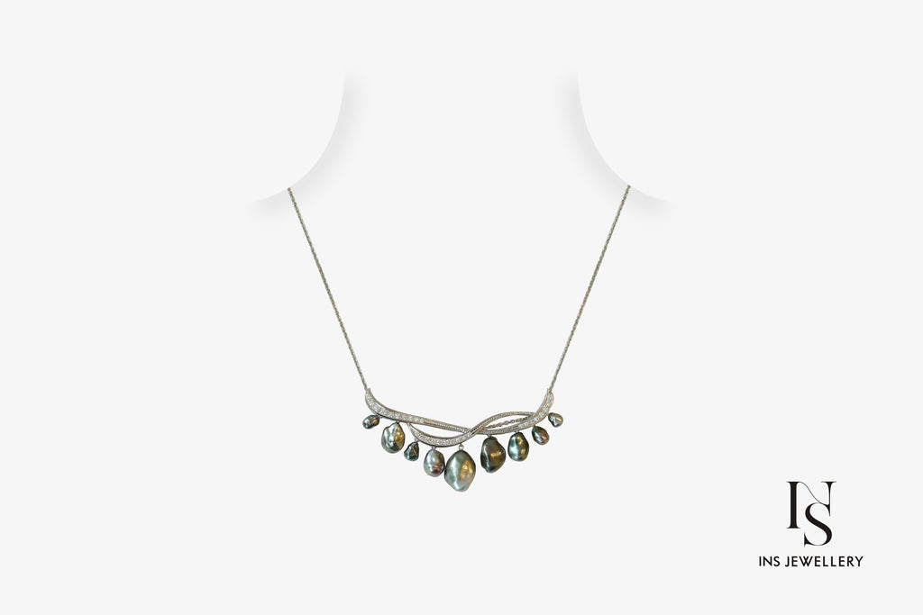 49 Tahitian Keshi Pearl Necklace
