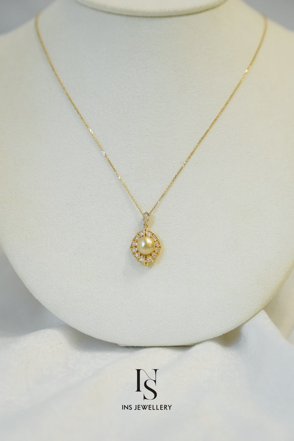 Golden Keshi Pearl Necklace