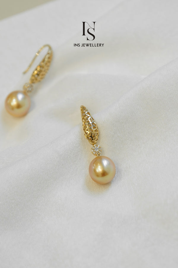 Golden Pearl Earrings