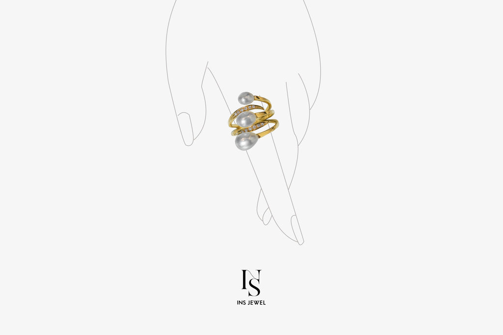 0323 South Sea Keshi Pearl Ring