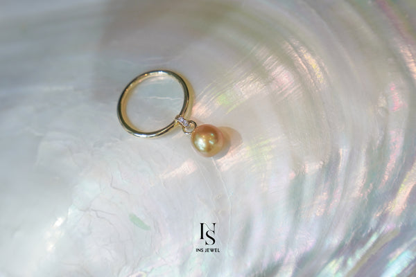 0329 Golden Pearl Ring