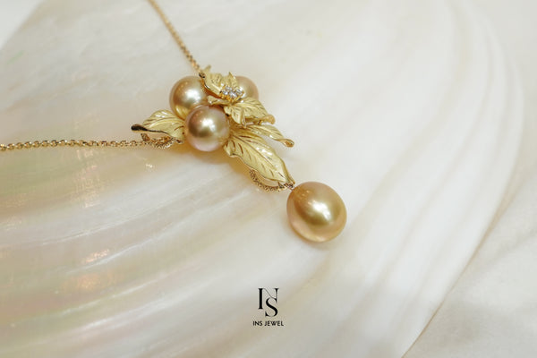 0351 Golden Pearl Necklace