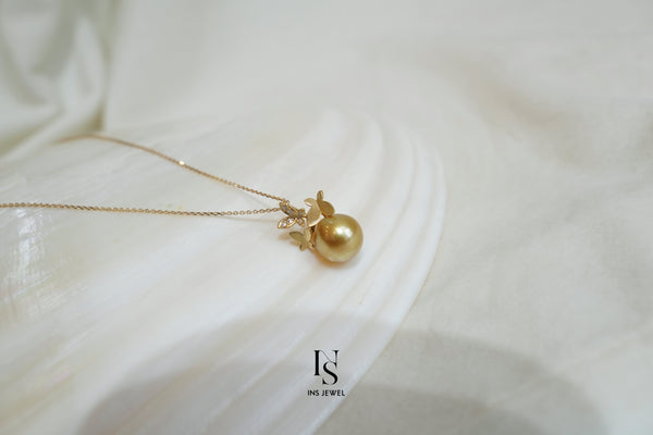 0354 Golden Pearl Necklace