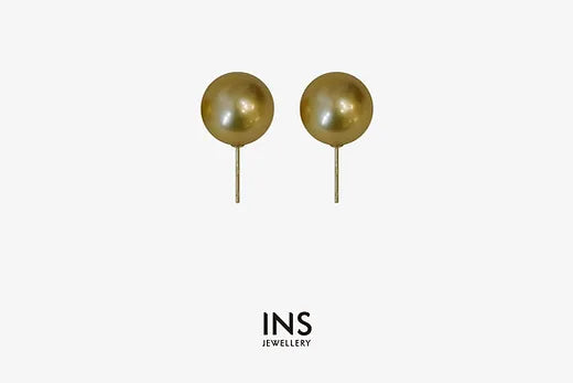 Golden Pearl Ear Studs