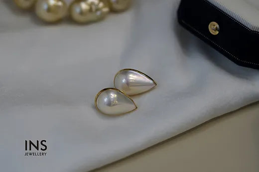 Saltwater Mabe Pearl Earrings Stud